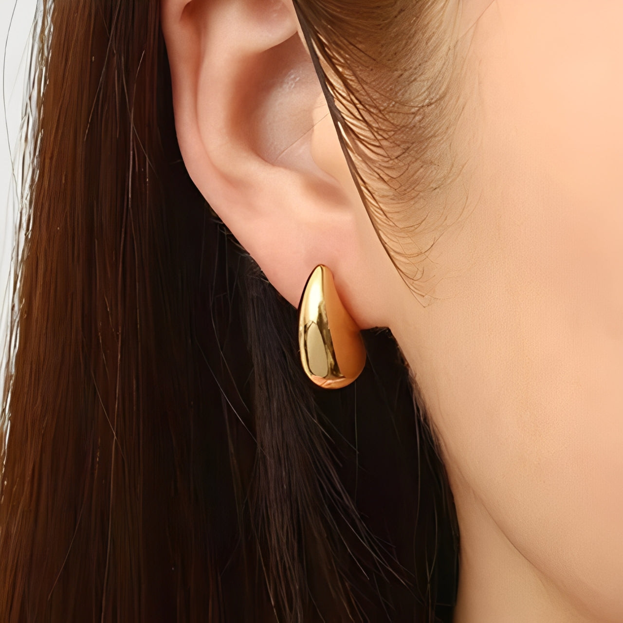 Raindrop Gold layered Stud Earrings