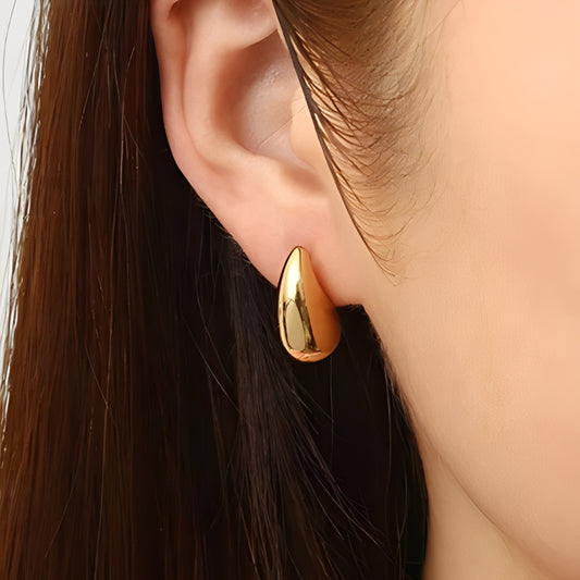 Raindrop Gold layered Stud Earrings