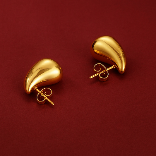 Raindrop Gold layered Stud Earrings
