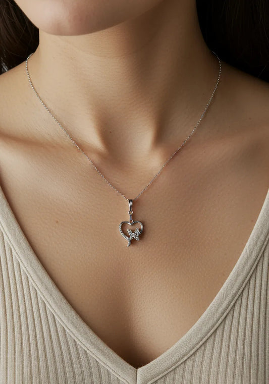 Heart Spark necklace + tops